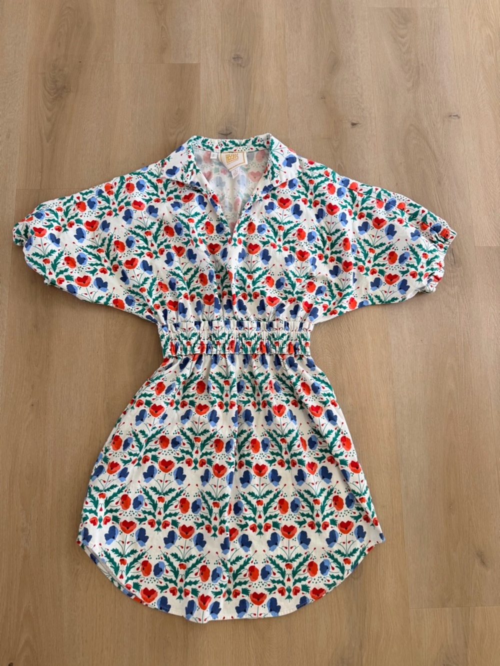 Emily McCarthy Floral Dress in Red, Blue & Green